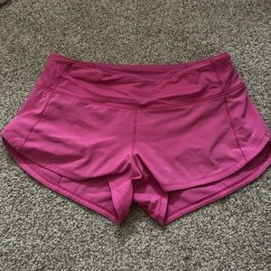 Lululemon sonic pink speed up shorts